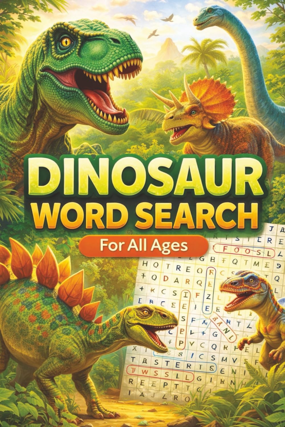 Dinosaur Word Search Puzzle Book: Fun Dinosaur Word Search Puzzles for All Ages | Educational Brain Games for Learning & Focus