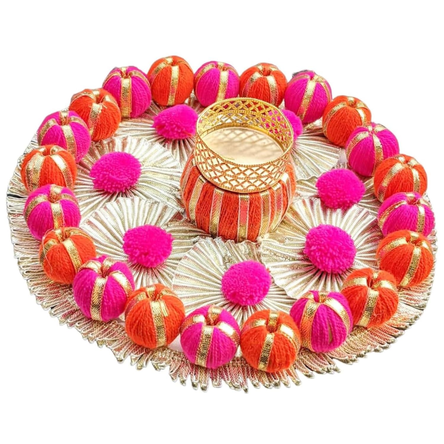 Srajan Multicolor Gota Balls for Art & Craft Work | 2.5cm Decorative Pom Pom Beads for Diwali, Lohri, Vandanwar, Bangles, Torans, Wall & Home Décor | Handcrafted Gota Balls (Pack of 50)-image-40