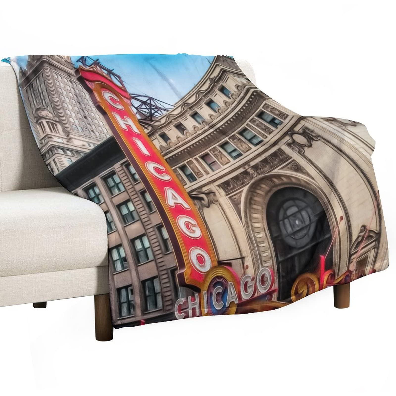 Couverture en flanelle Chicago 130x150 cm plaid lit et canapé