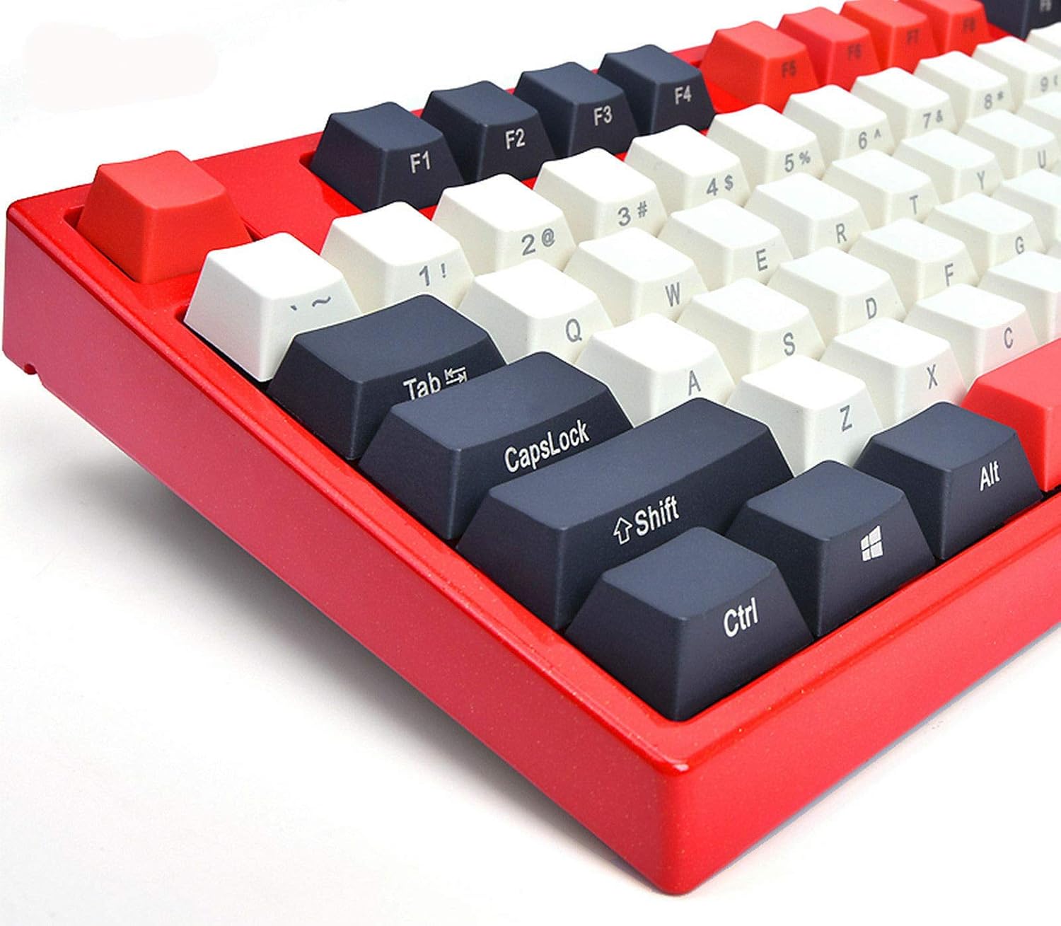 87/104 Keys Top/Side Printed Dolch Red Thick PBT Keycap DoubleShot Dyed Laser Carving Keycaps Key caps for Cherry MX Gaming Mechanical Keyboard + Keycap Puller (87 Keys, Top Printed)