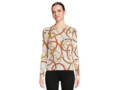 Lauren Ralph Lauren Petite Belting-Print Cotton Long-Sleeve T-Shirts Women