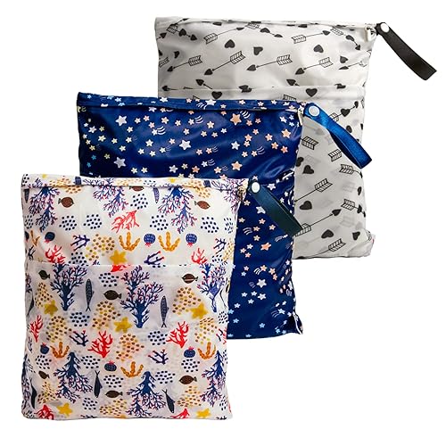 Joyo roy Bolsa húmeda para pañales de tela, bolsas húmedas y secas para piezas de extractor de leche, bolsa impermeable para viajes, bolsas de