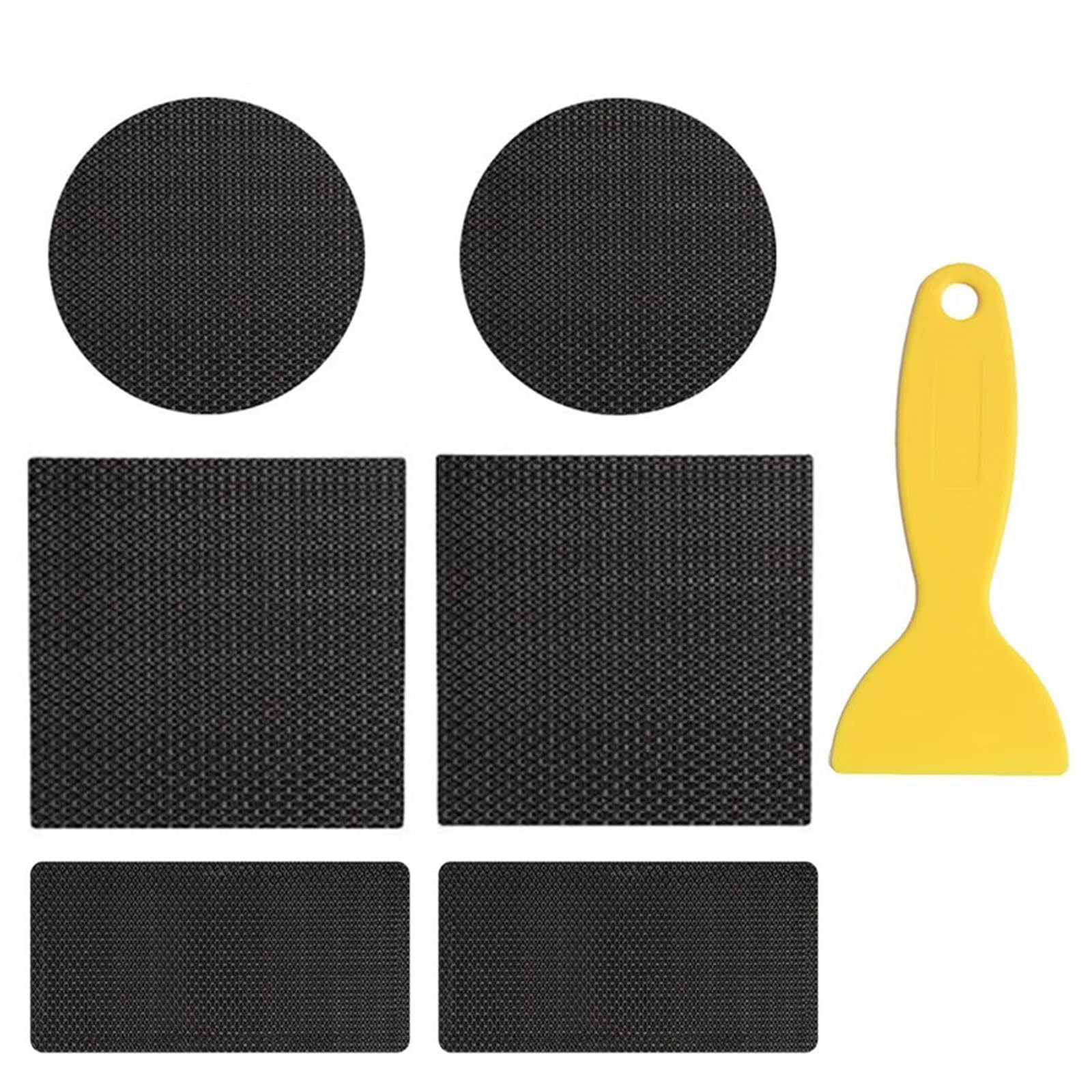 Lot de 6 rouleaux de ruban adhésif de réparation de moquette avec racloir, 3 formes, résistant à la déchirure, facile à utiliser, réparation pour tapis et tissus d'ameublement