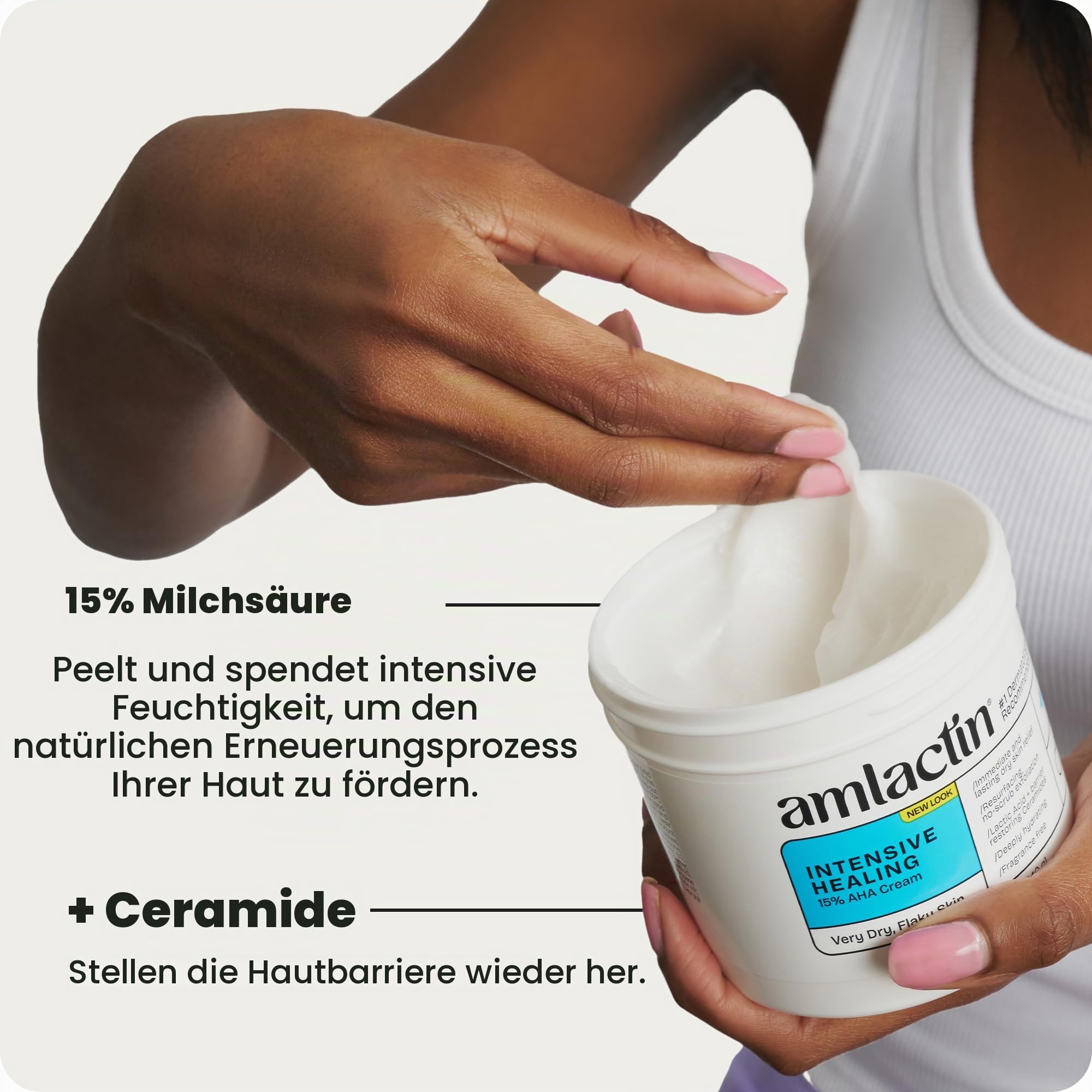 AmLactin Rapid Relief Moisturizing Cream, Hydrating Cream, Body and Hand Moisturizer for Dry Skin - 12 Oz Tub (packaging may vary)