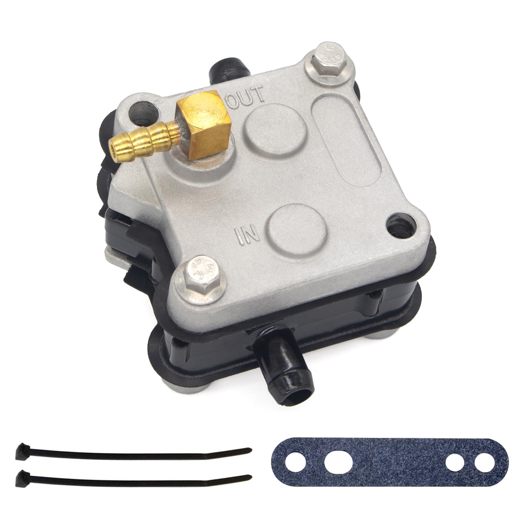 QuickMarine 14360A27 Fuel Pump with Straps and Gasket for Mercury Marine 30-300 HP Outboard Boat Motors replaces 14360A14 14360A43 14360A78 — image 1