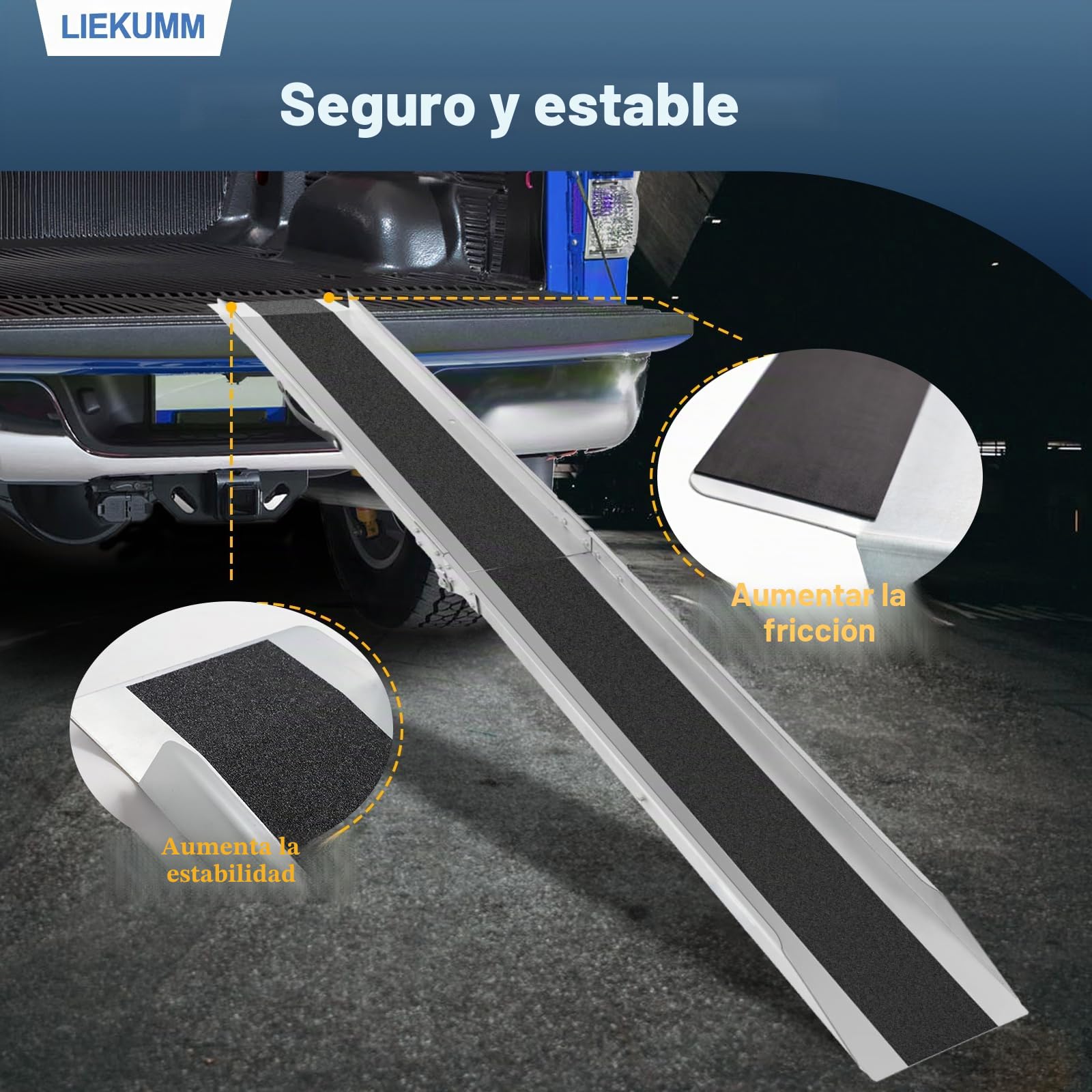 LIEKUMM 180 cm Plegable Rampa de Motocicleta, 280 kg de Capacidad Rampa Moto, Rampa para Motocicleta, ATV, Van Mower