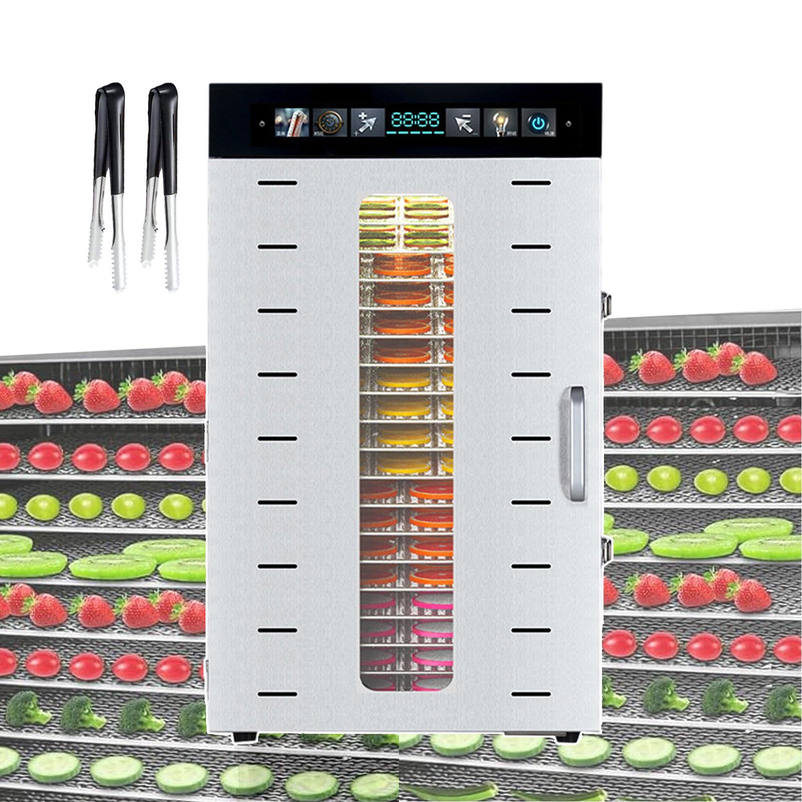 AYCDL Food Dehydrator Machine, Commercial Fruit & Meat Drying Machine with Timer 0-24H and Temperature Control 86-194℉