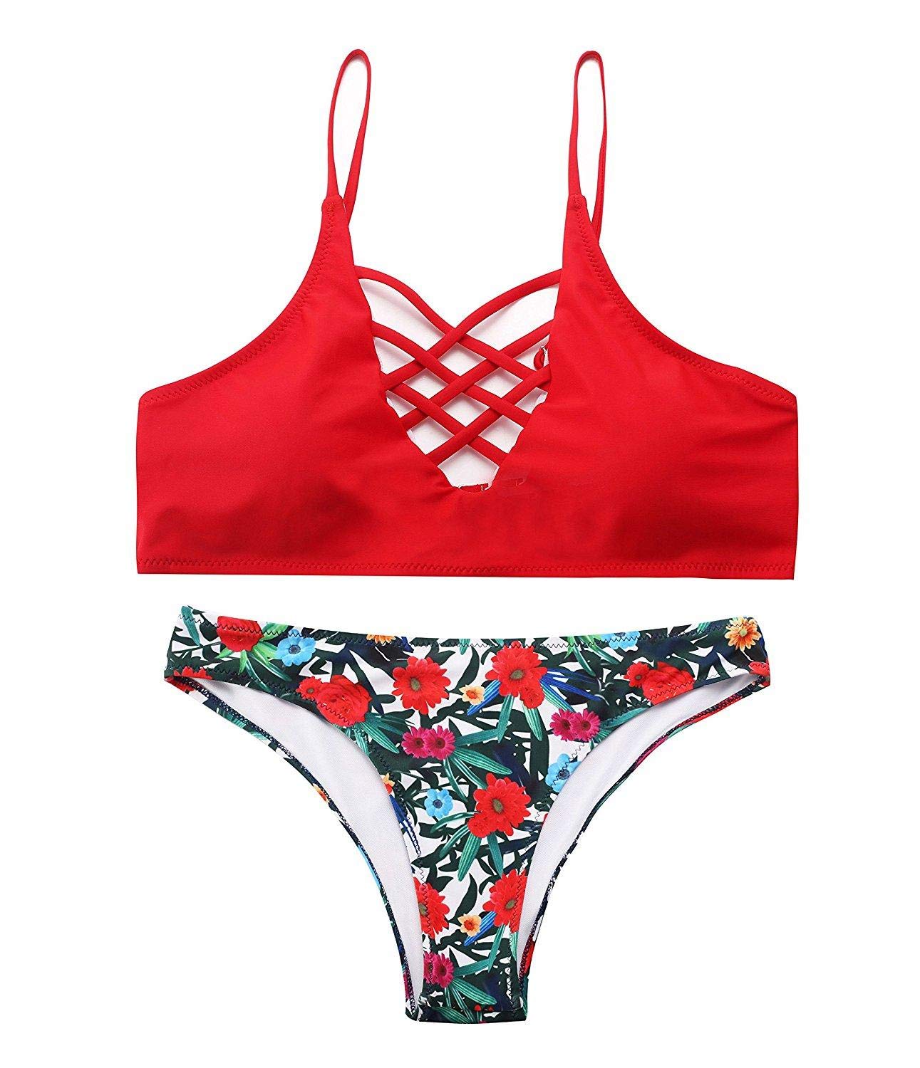 SigneWomen's Flower Print Bikini Set (Multicolor)