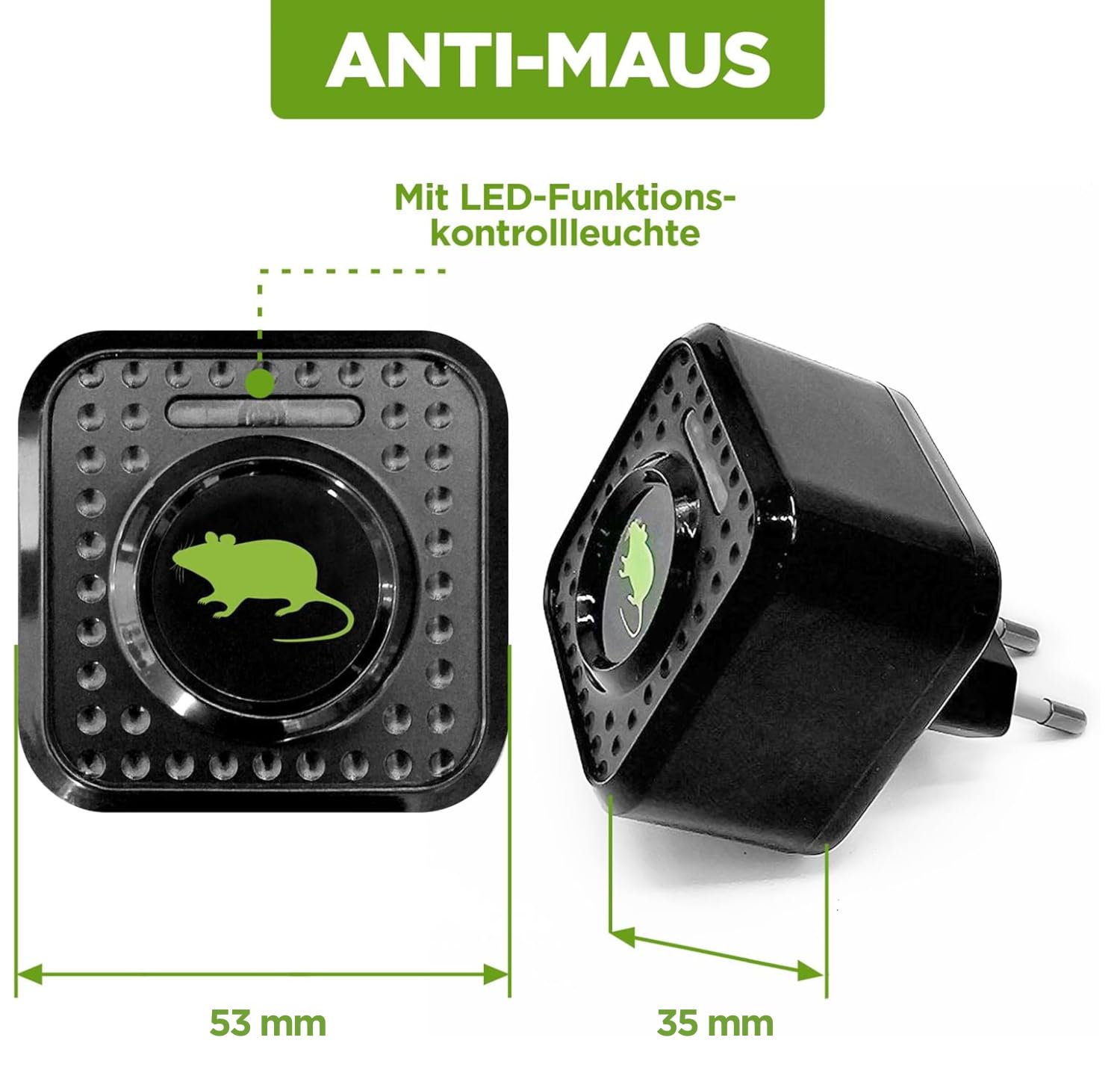ISOTRONIC Ultraschall Mäuseabwehr zum Mäuse & Ratten vertreiben – Schädlingsvertreiber für Innenräume inkl. Nachtlicht – Mäuseschreck ohne Gift & Mausefalle – 30m² Wirkungsbereich (5 Stück)