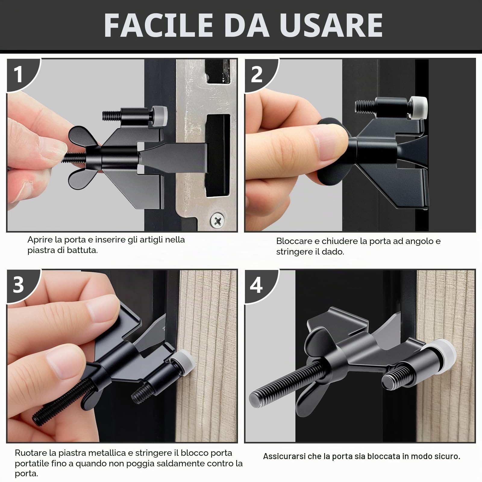 AceMining Serratura portatile migliorata per porta di casa, serratura per la privacy, perfetta per viaggi, hotel, casa, appartamento, università e viaggi per una maggiore