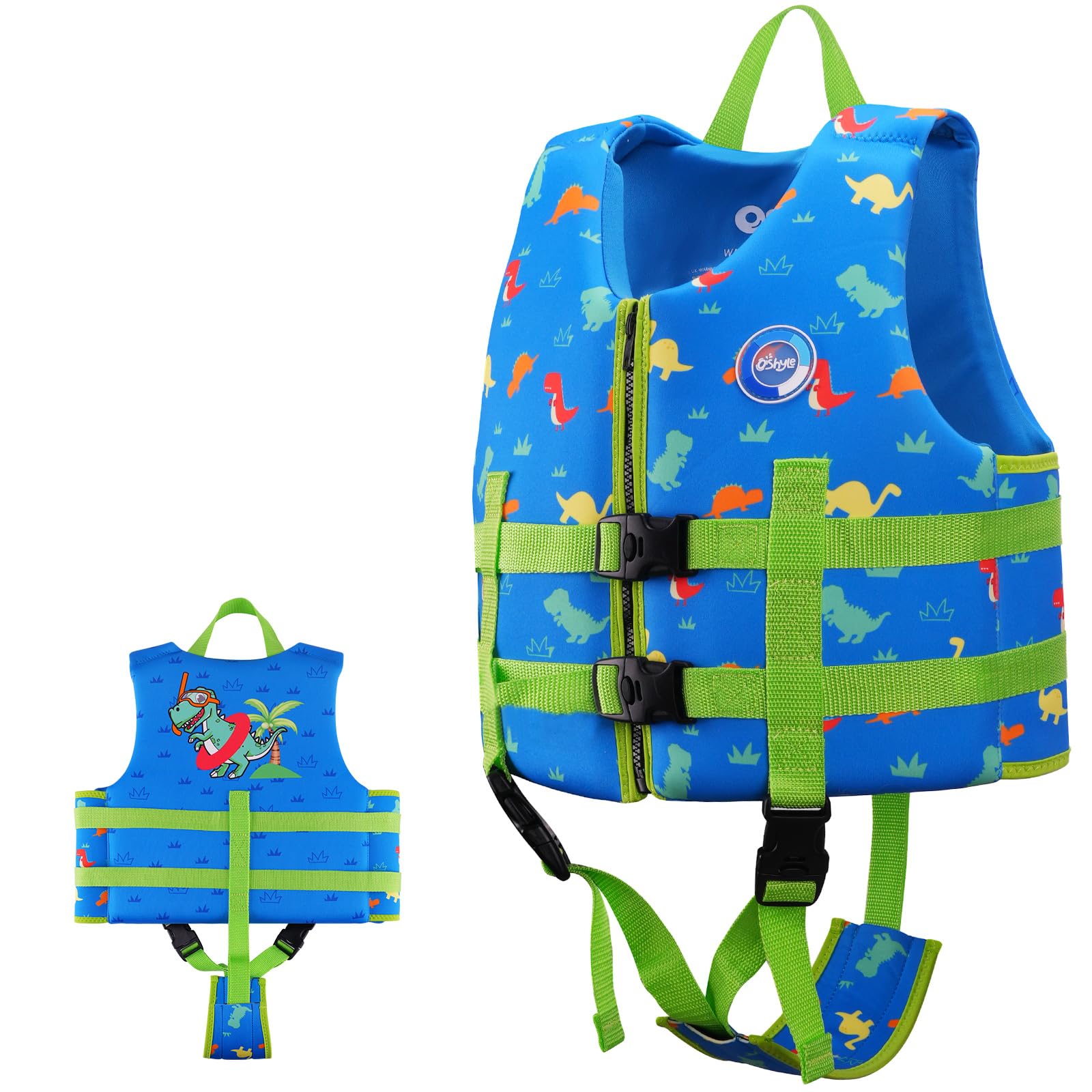 OSHYLE Gilet da nuoto per bambini, giubbotto galleggiante con cinghia di sicurezza, aiuto al galleggiamento