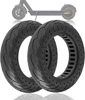 Zwei 60/70-6,5 10X2,5 Vollgummireifen 10 Zoll für Reifen vorne / hinten für Ninebot Max G30E G30LE G30D II Elektroroller, kein Durchstoßen, Schwarz