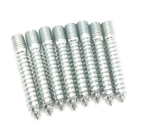 Miniatura 9 de Perno de suspensión M8 x 50, tornillo autorroscante plateado de doble cabeza para muebles, 8 unidades