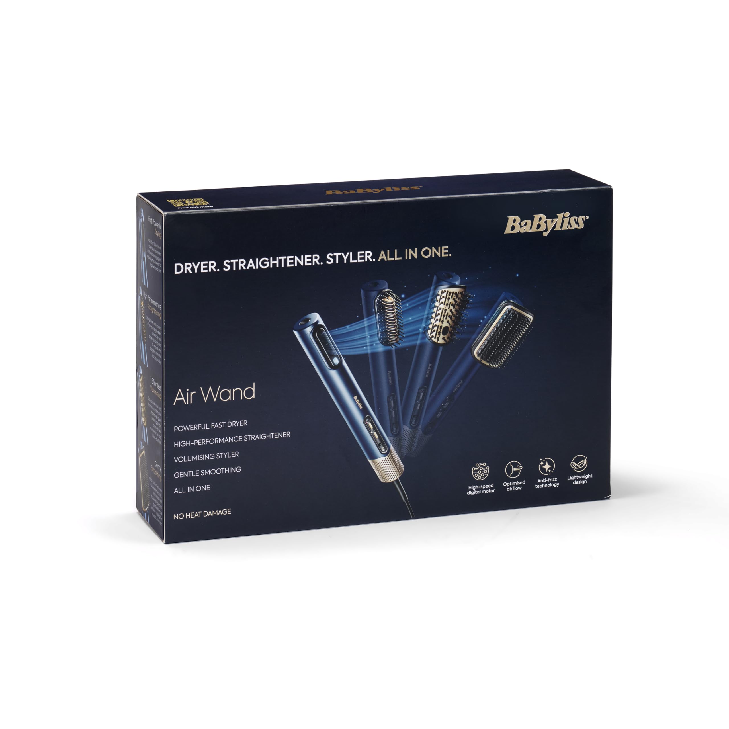BaByliss Air Wand - Haartrockner, Glätteisen and Styler in einem, Wet to Dry, Anti-Frizz Ionen-Technologie, Ohne Hitzeschäden, AS6553E