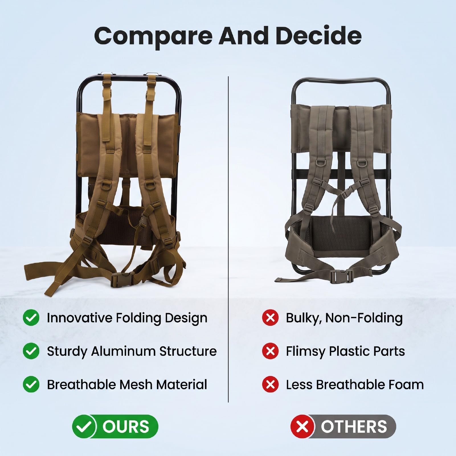 Estructura Plegable de Mochila de Senderismo de Aleación de