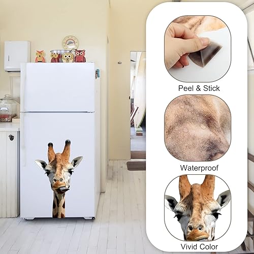 Miniatura 3 de AHNNER Divertida calcomanía de pared de jirafa para despegar y pegar, divertida calcomanía de regalo para amigos y niños, decoración divertida de