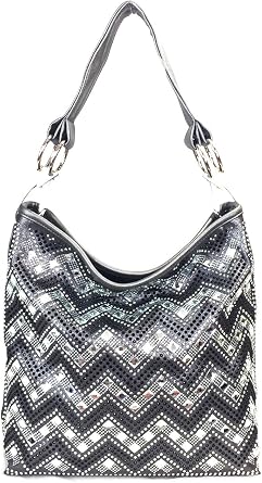 Sparkle Gem Chevron Rhinestone Hobo Bag