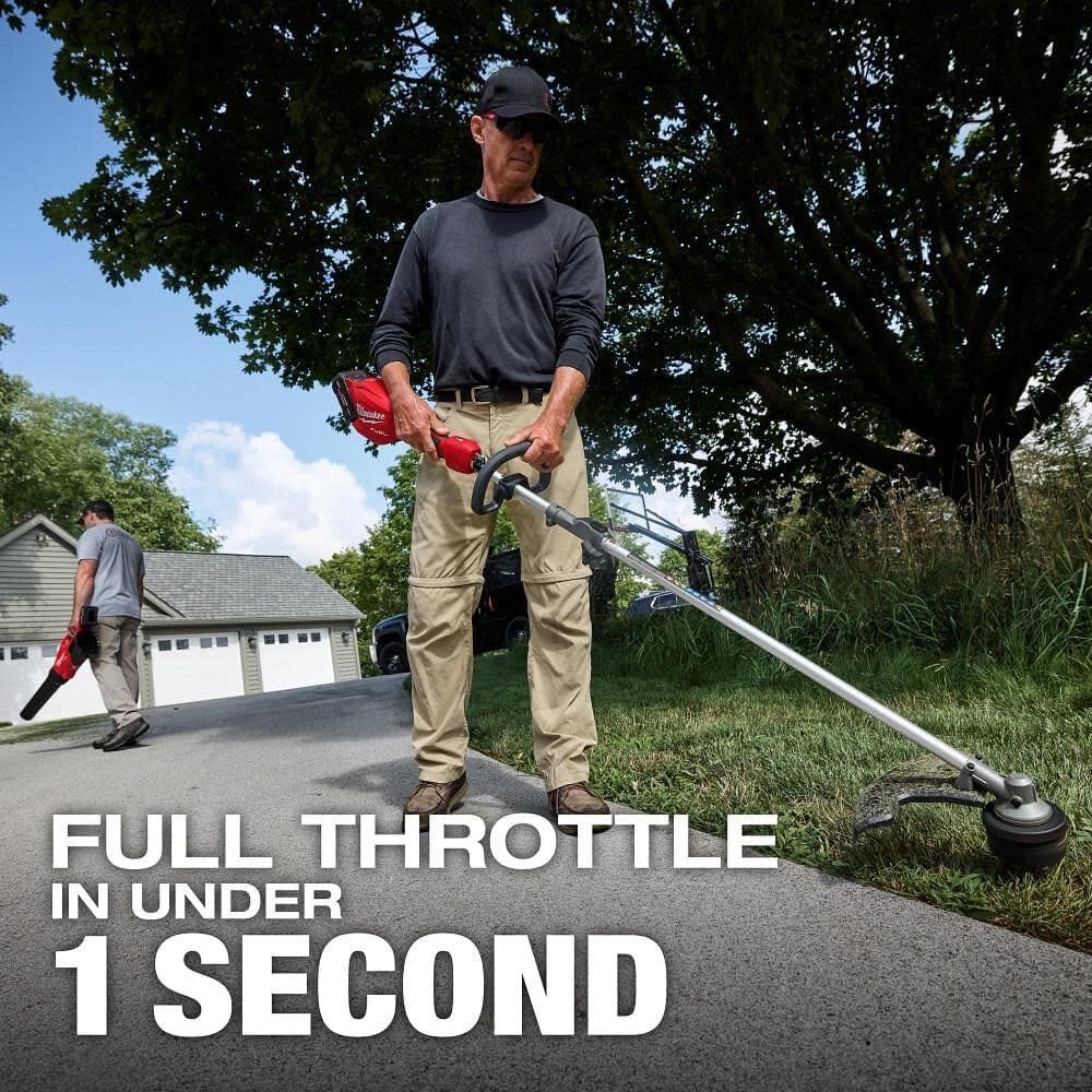 User operating Milwaukee M18 FUEL String Trimmer