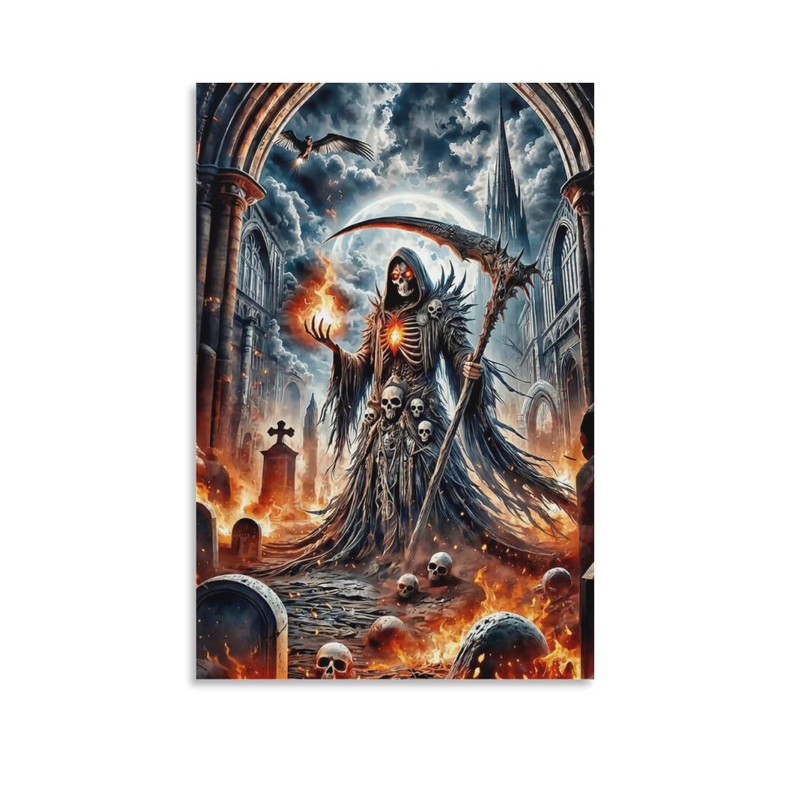 DHBANEIOK Death Reaper Fantasy_1_1 Wall Decor Poster Canvas Prints Picture Modern Canvas Wall Art Picture Wall Hanging for Bathroom Wall Decor 20x30inch(50x75cm)