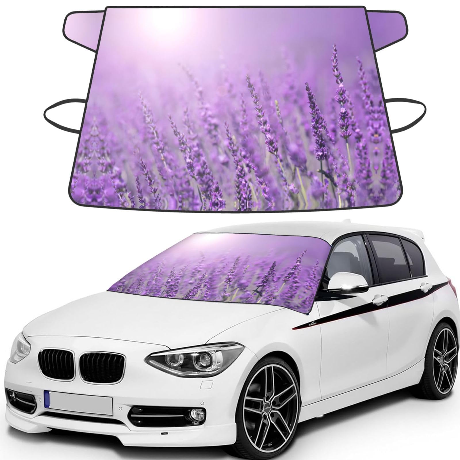 Protector de parabrisas de lavanda para invierno 8