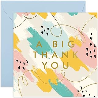 Central 23 - Single Thank You Card - Blank Cards - 'A Big Thank You' - Colourful Card - All Occasions - Wedding Thank You Cards - Blank Cards and Envelopes