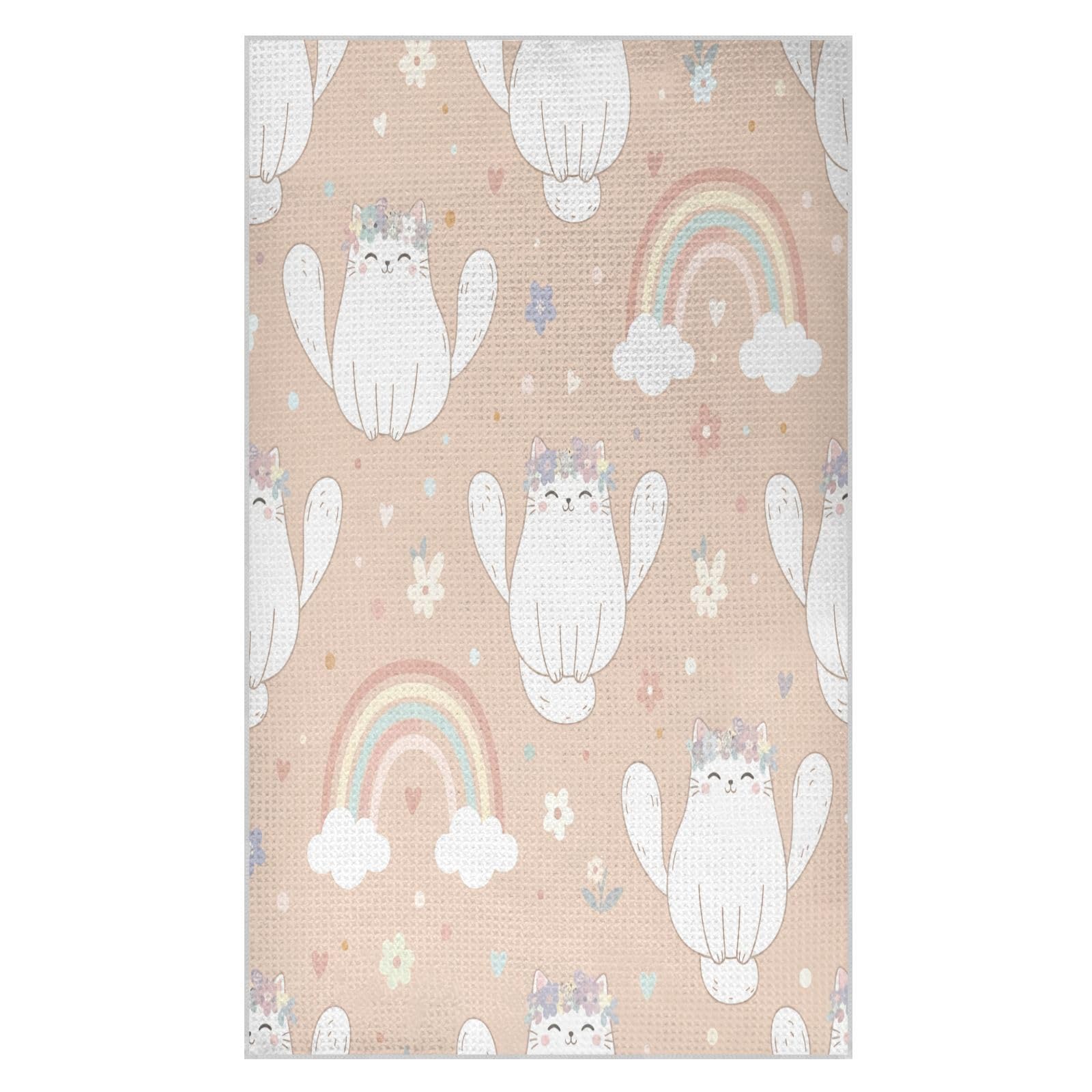 BURSTDDY Cartoon Rainbow Kitchen Towels,Absorbent Dish Towels 1 Pack