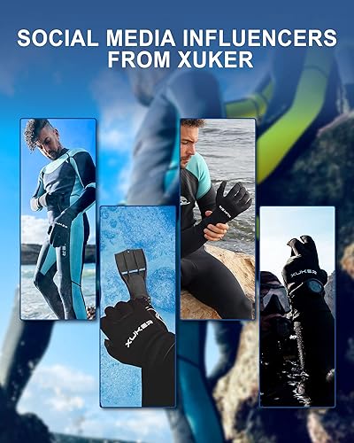 Miniatura 5 de XUKER Guantes de agua, de neopreno de 0.118 pulgadas y 0.197 pulgadas, guantes de invierno para buceo, esnórquel, surf