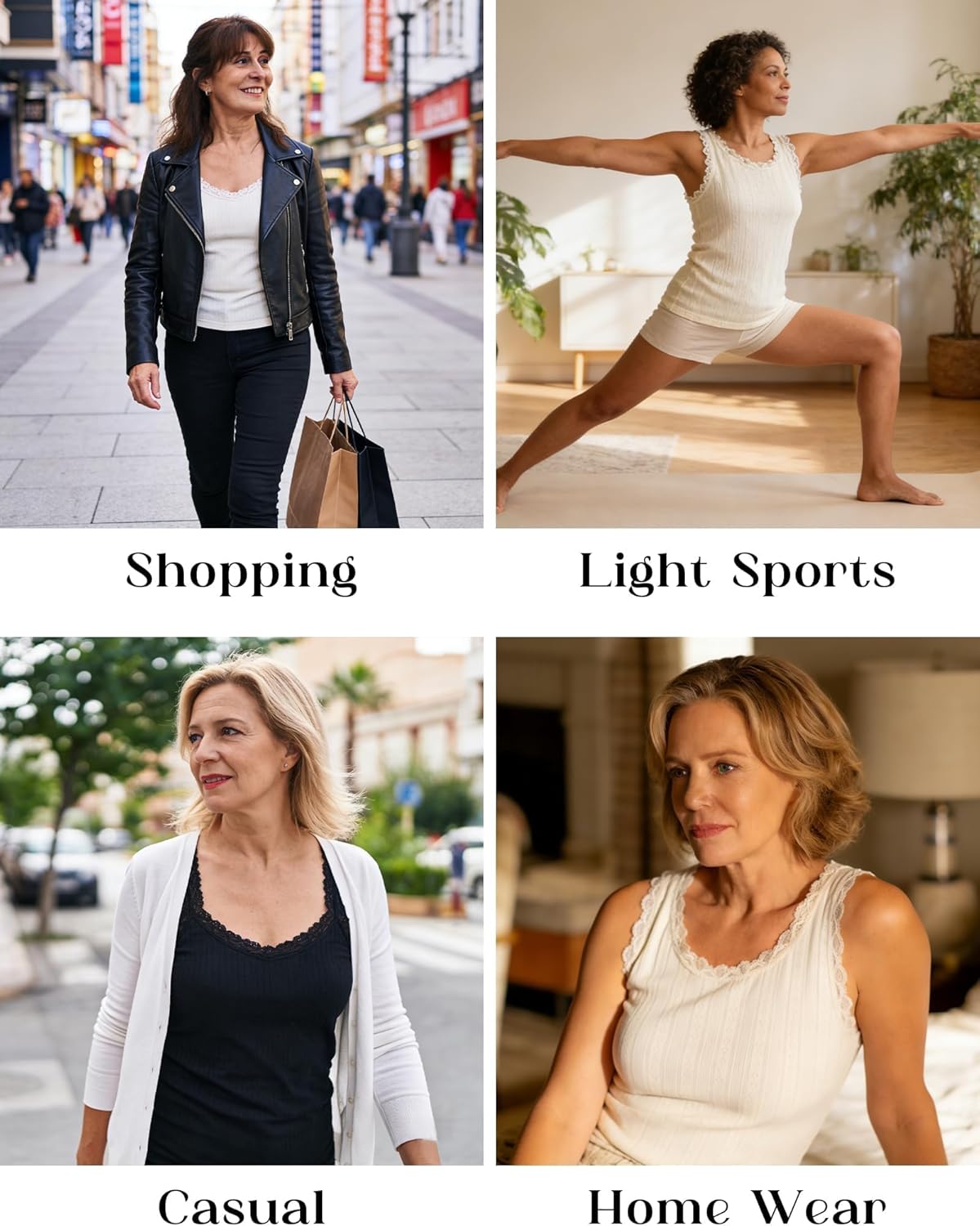 Lace Camisole for Women Cotton Tank Tops Airy Soft Comfyi Tank Top Cami Undershirt - Image 2