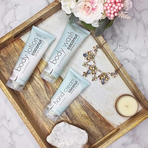 Miniatura 8 de EDEN BodyWorks Loción corporal de karité de coco  8 onzas  Bloquea la humedad, protege y cura la piel  Incluye aceite de coco, manteca de karité +