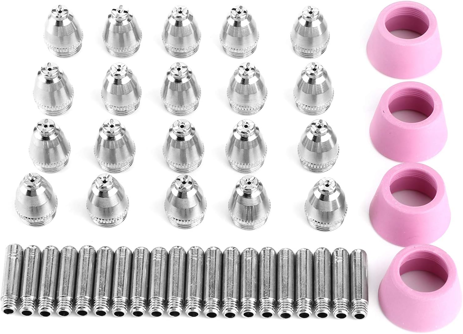Welding Torch Nozzle Collet Ceramic Cap Kit for Plasma AG60/SG55 Purple Electroplate, 44pcs Set Durable Easy Install Welding Tool
