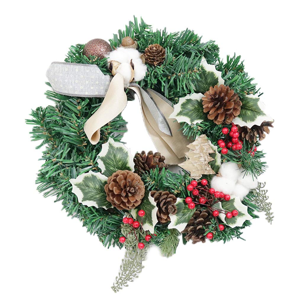 Couronnes de Noël artificielles 30cm avec fleurs pour porte et mur
