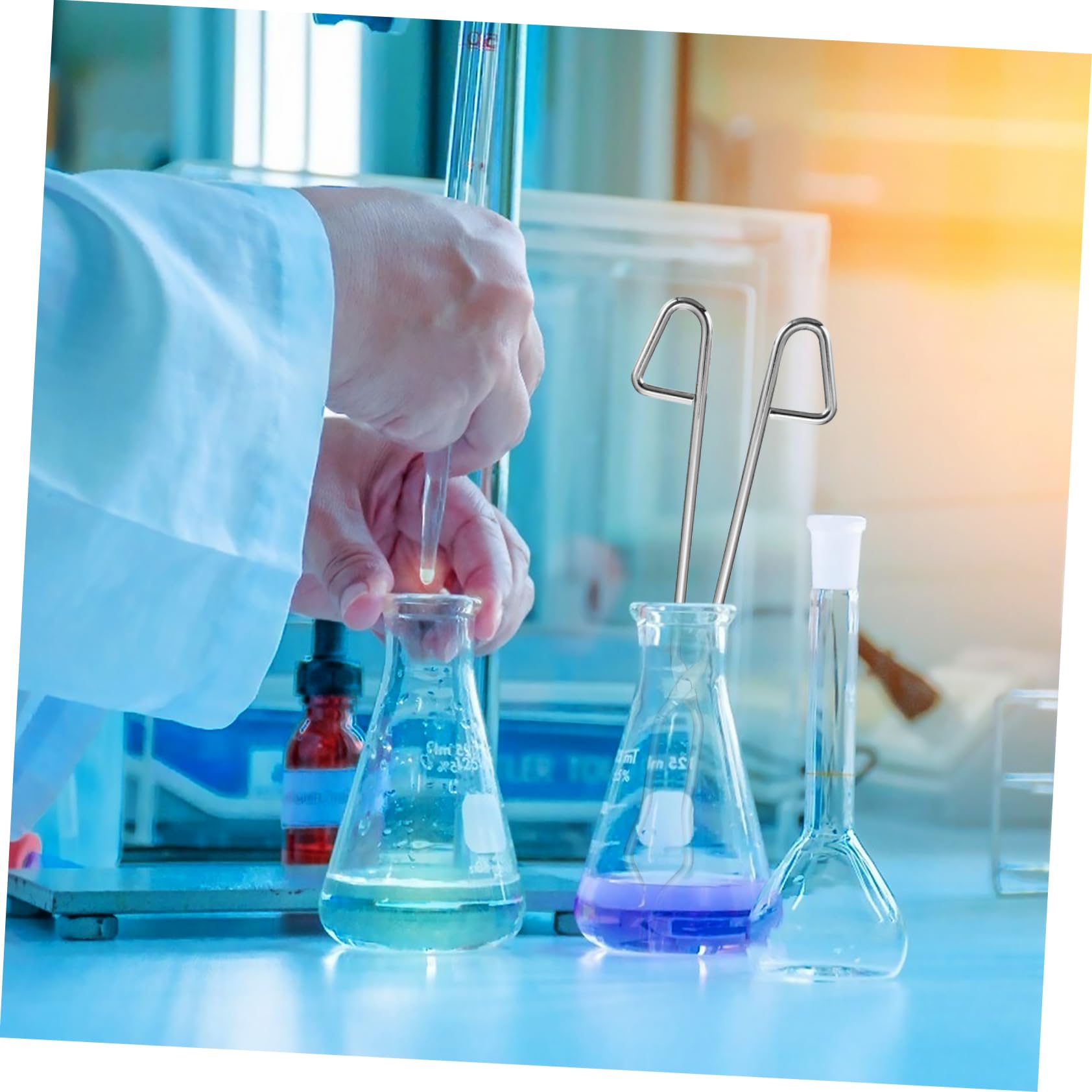 Garneck Practical Crucible Clamp Silver Beaker Clamp Lightweight and Easy to Carry