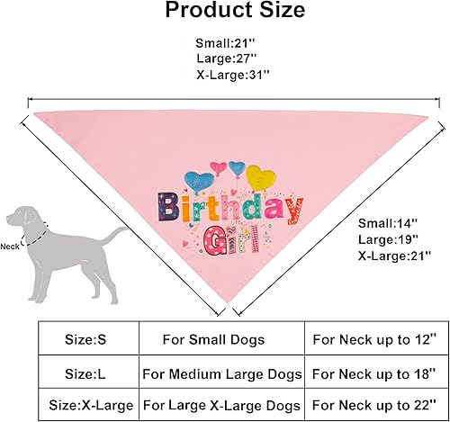 Miniatura 3 de ADOGGYGO Sombrero de cumpleaños para perro, bandana para niña, suministros para fiesta de cachorros, tutú rosa, bufanda, lazo feliz (rosa-2)