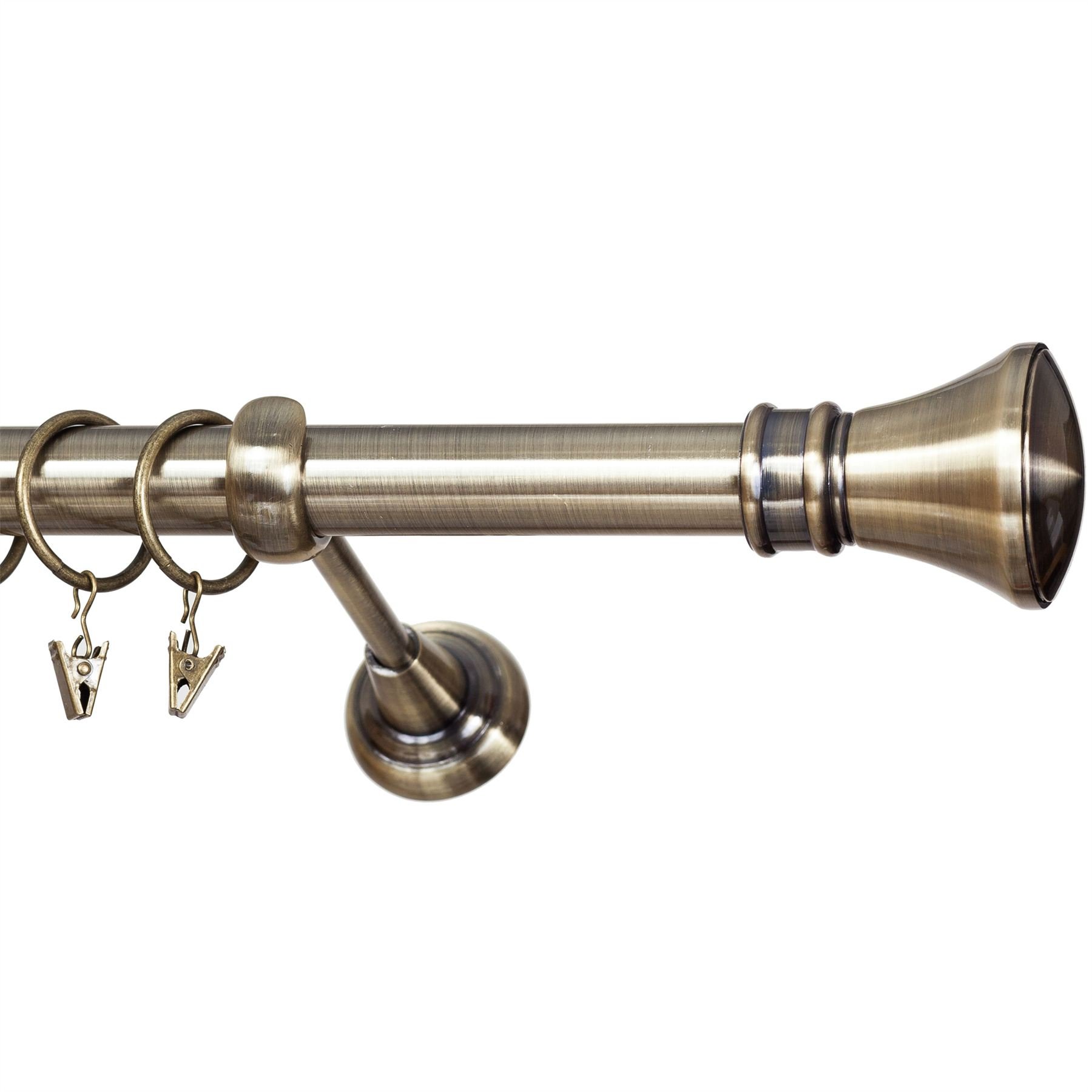 Ianpav Antique Brass Metal Single Curtain Rod/Pole 25Mm, Liberty, Classic 180