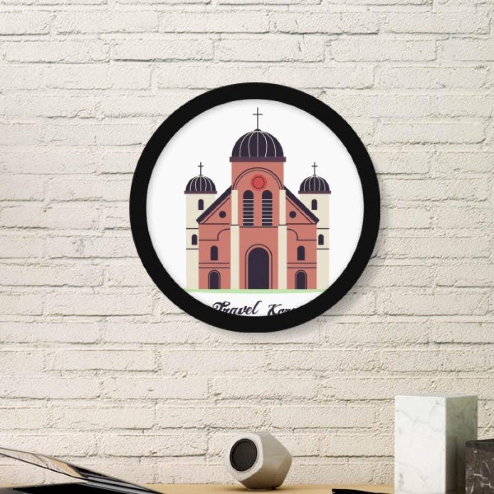 Cuadro de fotos de Corea del Sur marco redondo negro lámina decorativa de pared de salón
