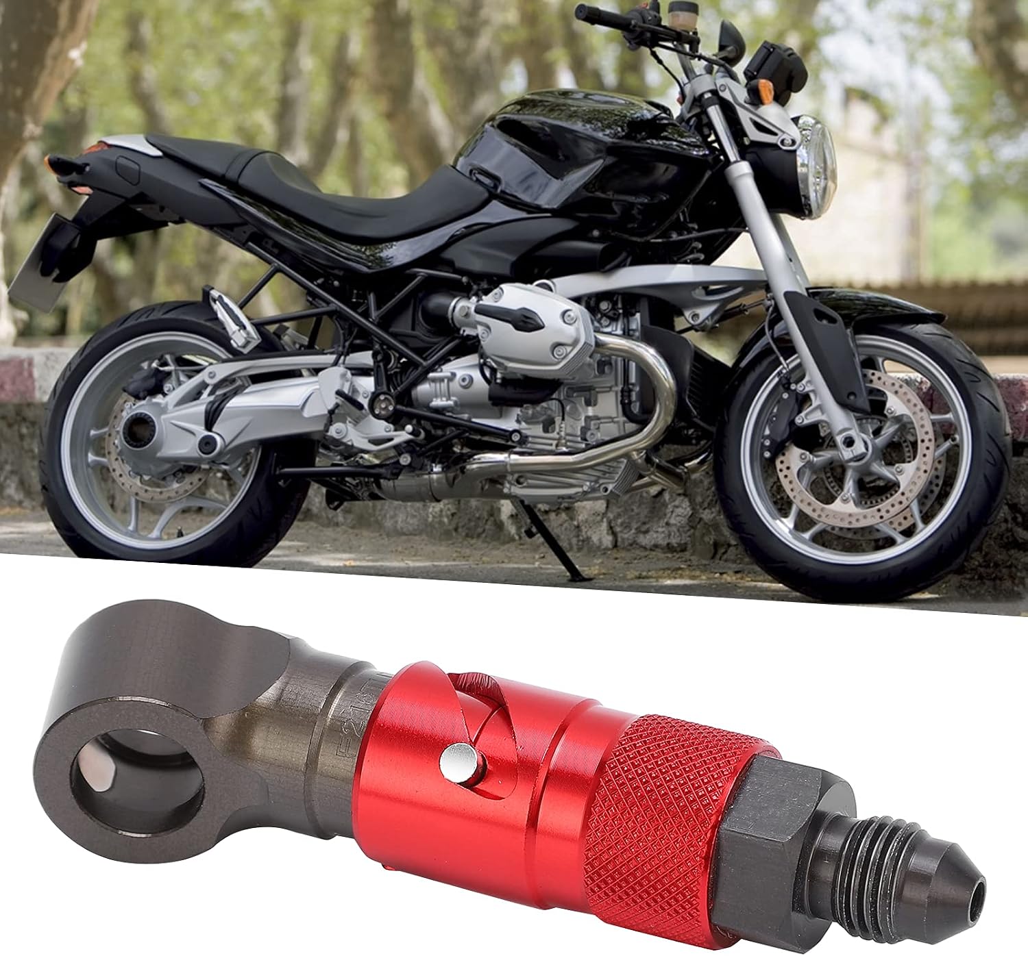 Brake Line Fitting, Brake Line Quick Release Connect Brake Line Disconnect Adapter Fitting Curved Universal for Oil Fuel Fluid Hose(red)