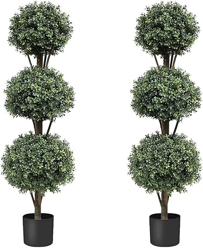 momoplant Juego de 2 bolas de boj artificiales de 56 pulgadas - 47 pies para árbol de topiarios vegetación para interiores y exteriores momoplant Juego de 2 bolas de boj artificiales de 56 pulgadas - 47 pies para árbol de topiarios vegetación para interiores y exteriores