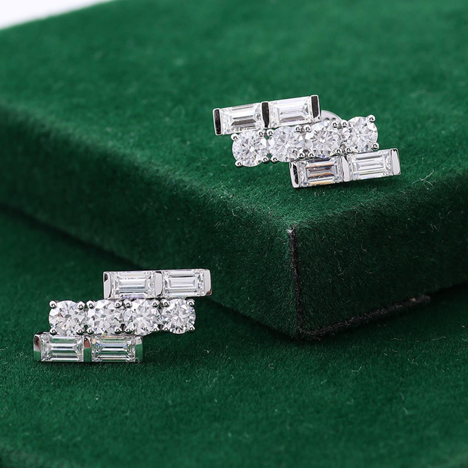 Epinki 18K/ 14K/ 9K Ohrstecker Echt Schmuck, Klassiker Ohrringe mit Moissanit, Au750 Gold Ohrstecker Damen Vintage