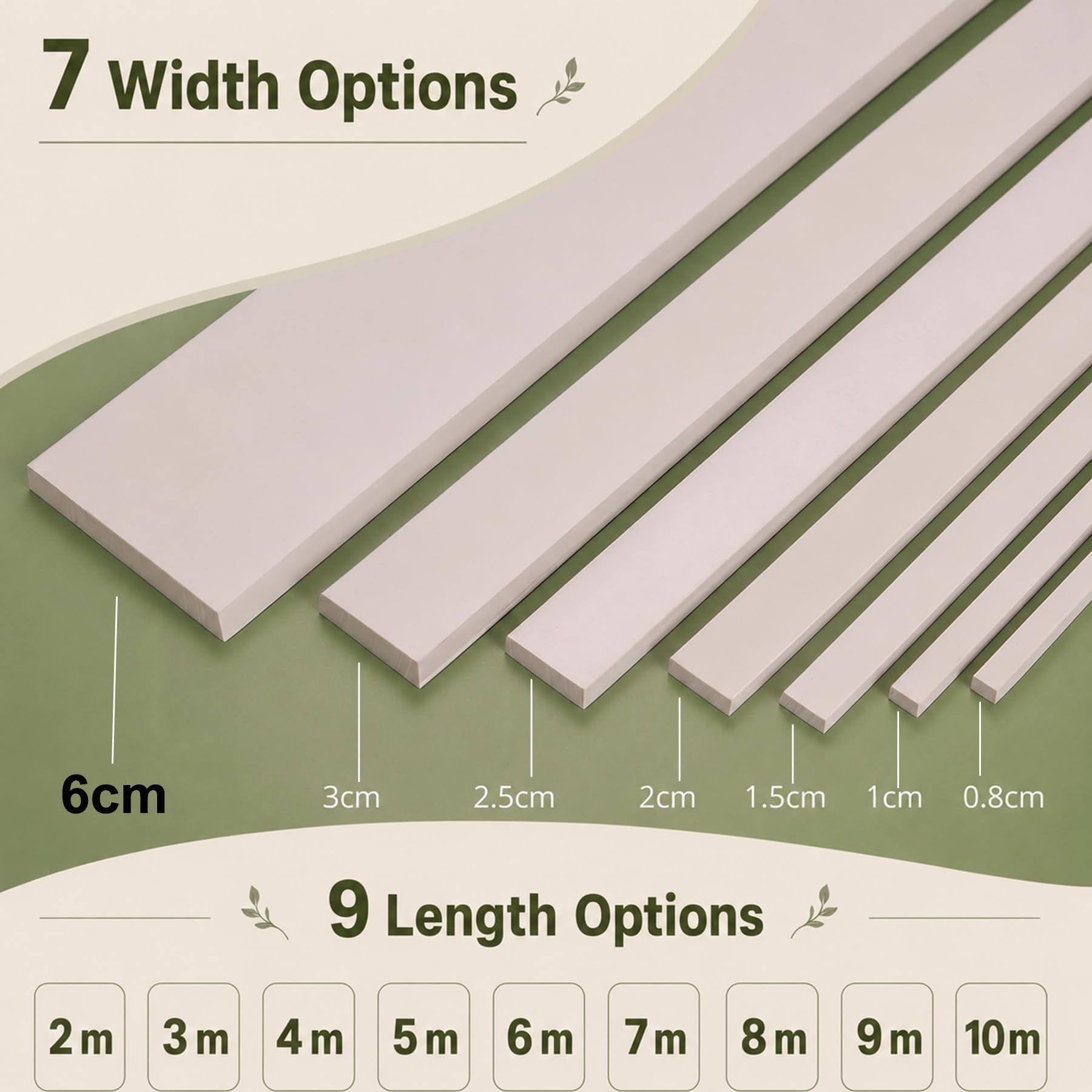 Modanatura Adesiva per Pareti PVC Flessibile Modanature per Pareti per Porte, Finestre, Specchi Flessibili, Pareti, Soffitti, Pavimenti, Armadi, Bianco W 6cm, L 6m