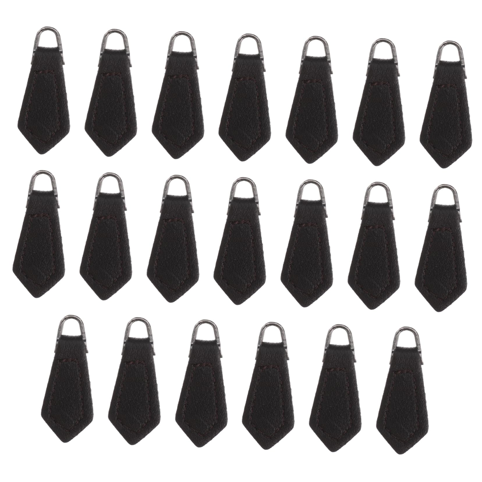 DOITOOL Fashionable Zipper Pulls Set 20pcs Leather Zipper Head for Clothing Travel Bags