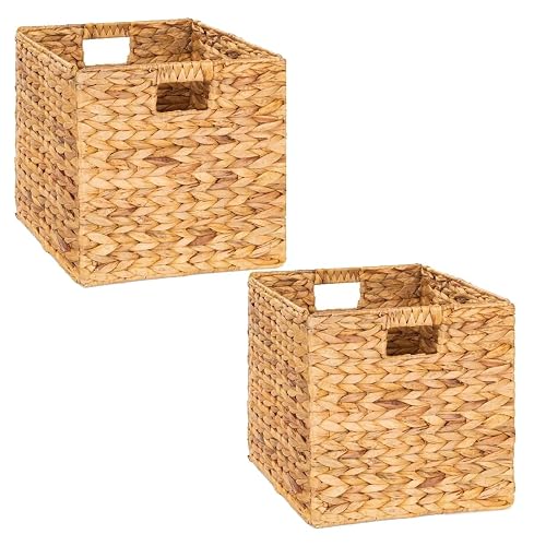 M4DECOR Storage Cube 10.5 x 10.5in, Water Hyacinth, 2 Packs