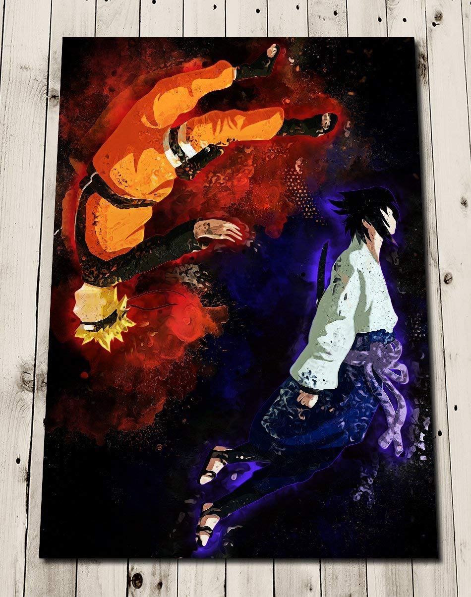 NARUTO SASUKE Poster Gift Art Watercolour Painting Gift Wall Decor