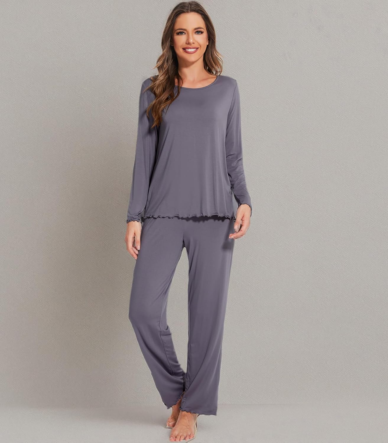 WiWi Viscose from Bamboo Pajama Sets for Women Super Soft Pjs Short Sleeve with Pants Cooling Sleepwear Loungewear S-XXL - Image 9