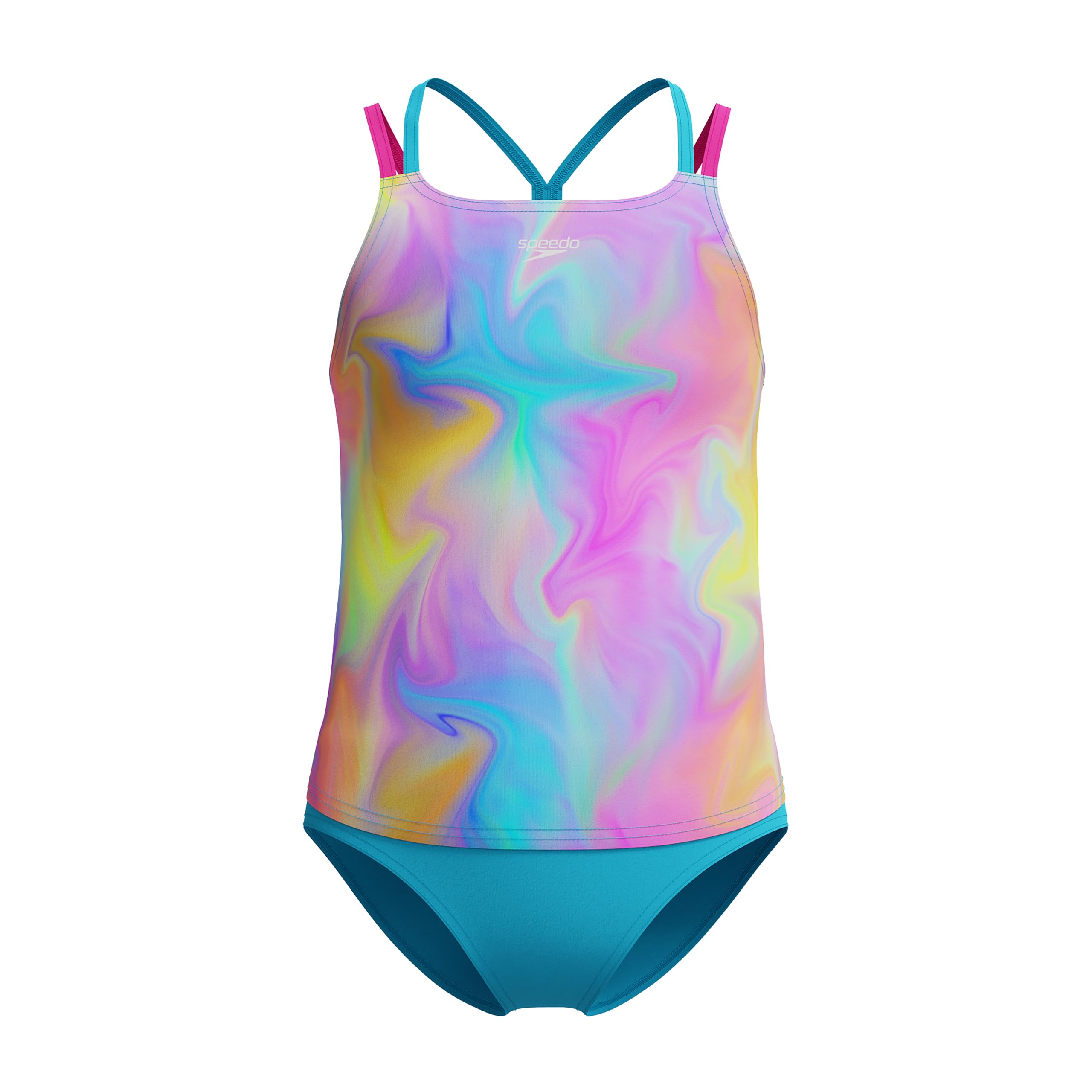 Speedo Girl's Swimsuit Two Piece Tankini Thin Strap