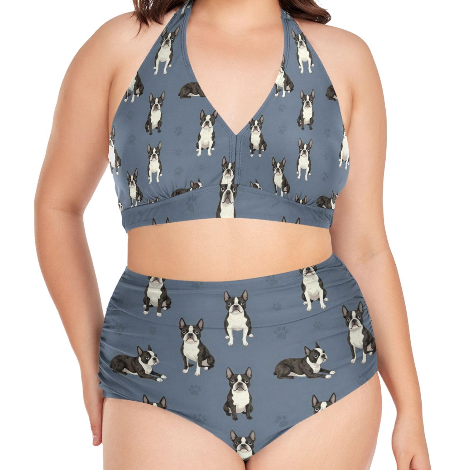FRODOTGV Curvy Maillot de bain deux pièces pour femme L-4XL