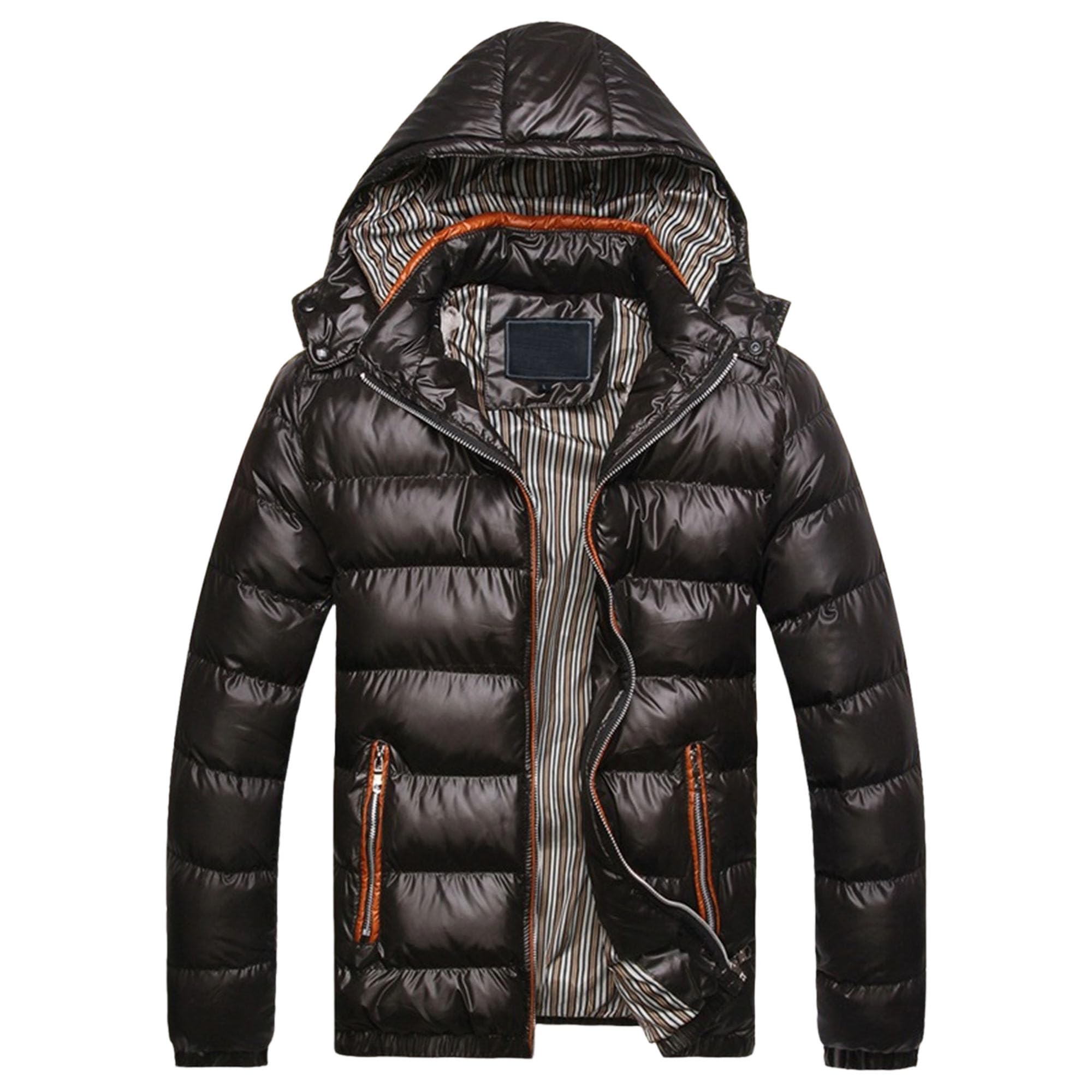 Mens Work Coat Mens Hooded Winter Coat Warm Puffer Jacket Thicken Cotton with Hood