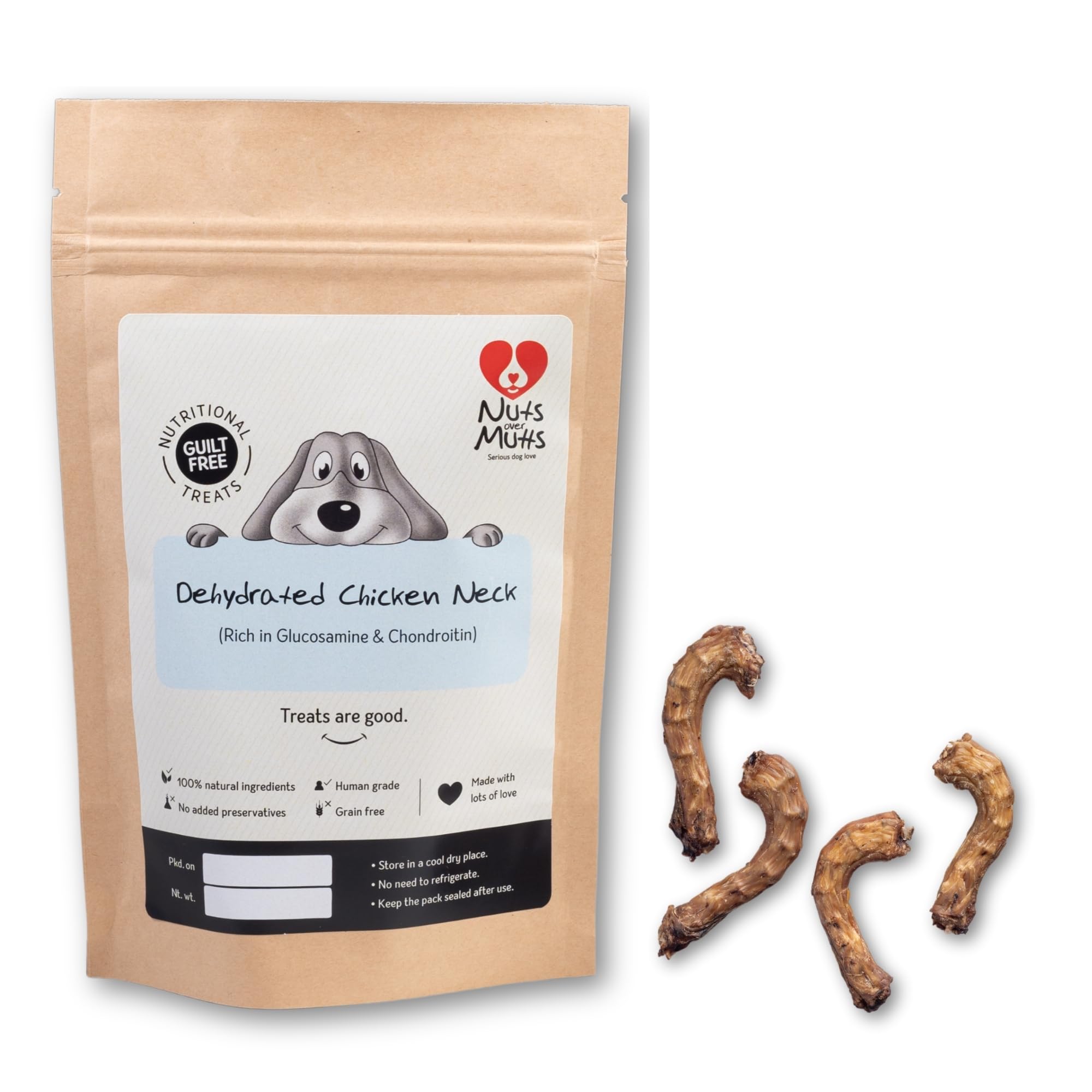 Nuts over Mutts Chicken Neck Dehydrated. Single Ingredient dehydrated Treat. All-Natural, no preservatives, no Chemicals. 1 Pack (140 gm) (B0D9M6LCP3) Amazon Price History, Amazon Price Tracker