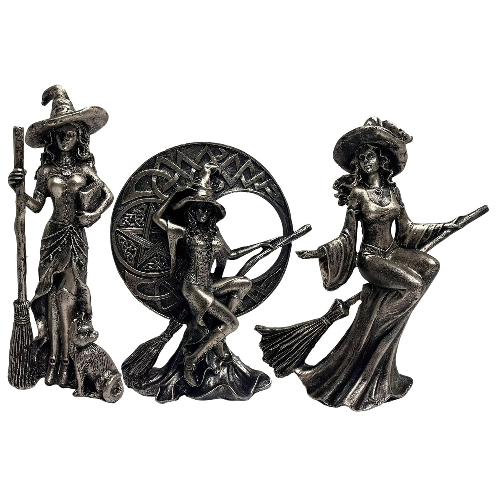 Figurine de sorcière d'Halloween en résine pour étagère et bureau