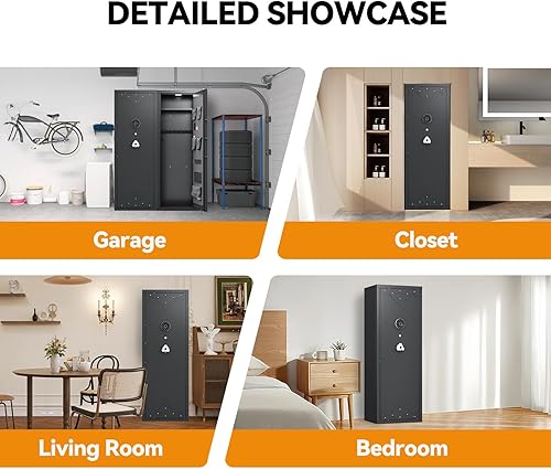 Miniatura 8 de KAER Nuevo 2024 Caja fuerte para armas 10-12, caja fuerte grande para rifle y pistola casera, gabinete de armas, seguro para rifles y escopetas,