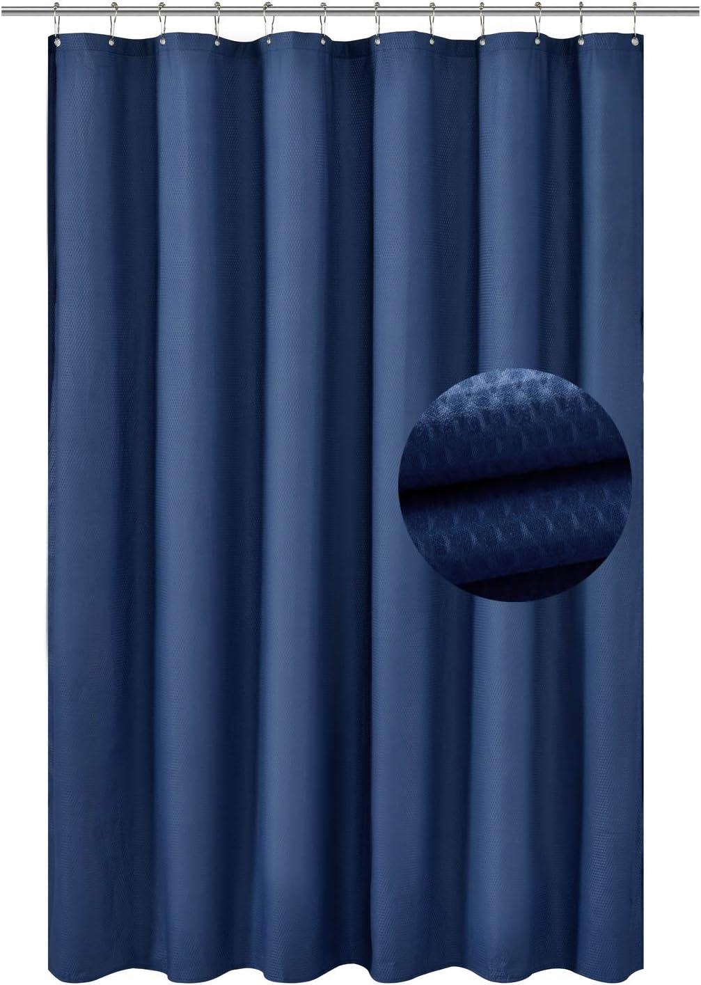 Barossa Design Waterproof Fabric Shower Curtain or Liner Microfiber - Soft Cloth & Hotel Quality, Machine Washable White Shower Curtain Liner for Bath Tub, 72x72 Inches